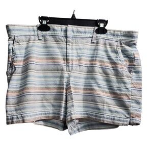 Gap‎ Striped Shorts Casual Everyday Summer Blue Orange White Size 14